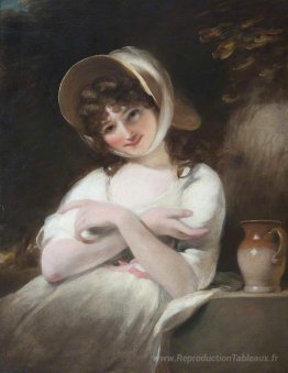 Portrait d'une fille inconnue dans une robe blanche