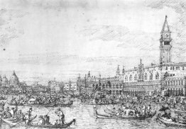 Venise: La Canale di San Marco avec le Bucintoro à l'ancre