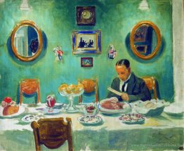Portrait de M.V. Dobuzhinsky à la table
