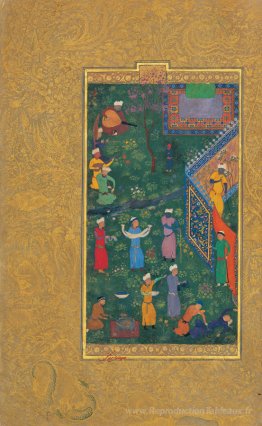 Sultan Hossein Mirza en promenade (partie gauche)