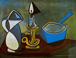 Jug, bougie et poêle émail