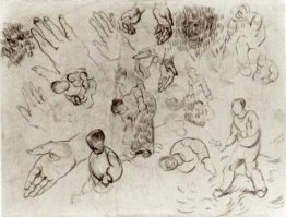 Feuille de mains et plusieurs chiffres
