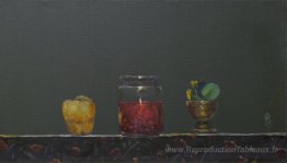 Le coing et le pot de framboise