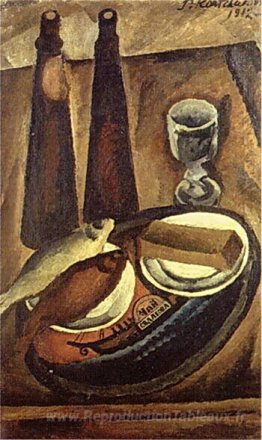 Nature morte. Bière et gardon.