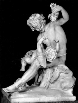 Satyre joue avec Eros