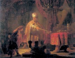 Daniel et le roi Cyrus devant l'idole de Bel