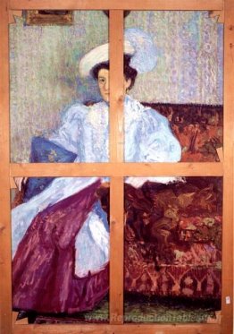 Portrait d'une jeune femme avec un chapeau de plumes