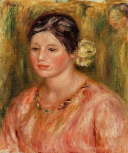 Tête d'une jeune fille en rouge