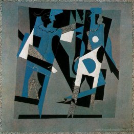 Harlequin et femme avec collier