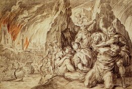 Les Grecs partent après le feu de Troy