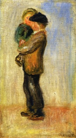 Homme portant un garçon