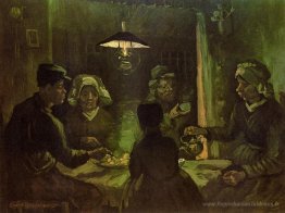 Les mangeurs de pommes de terre (croquis d'huile préliminaire)