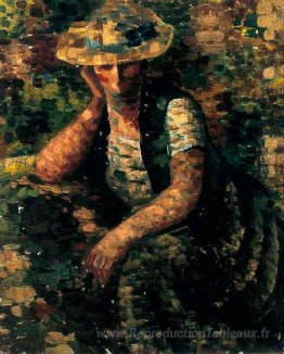 Femme dans un chapeau de paille