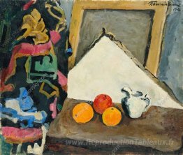 Nature morte. Oranges, civière et tapis.