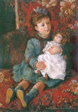 Portrait de Germaine Hoschede avec une poupée