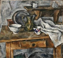 Nature morte. Table avec la vaisselle.