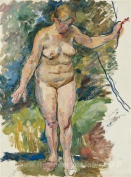 Nu sur un fond de vert. Sketch pour peindre 'femme au ruisseau'