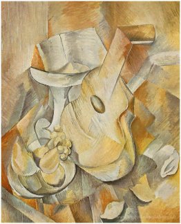 Guitare et plat de fruits