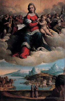 Madonna avec l'enfant dans la gloire et les saints