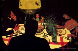 Le dîner, effet de la lampe