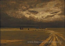 Les pêcheurs fuyant la tempête