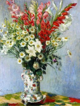 Bouquet de gadiolas, lys et dasies
