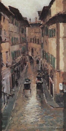 Une rue Florence sous la pluie