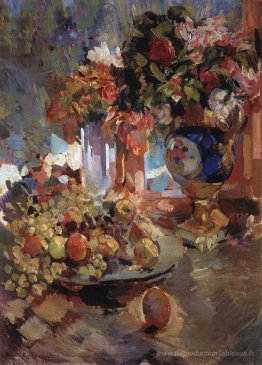 Nature morte avec du vase bleu