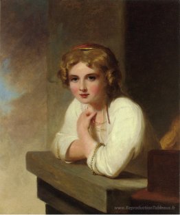 Fille paysanne (après la «jeune fille de Rembrandt, s'appuyant s