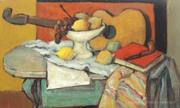 Nature morte avec la guitare et les fruits