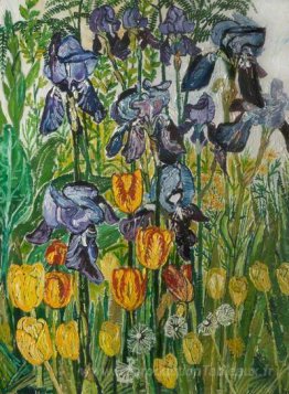 Iris et tulipes