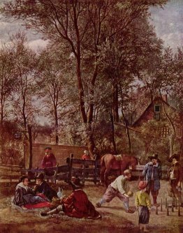 Skittle Players à l'extérieur d'une auberge