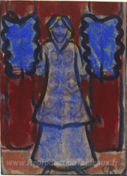 Danseuse de fan bleu