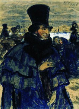 Portrait d'Alexander Pouchkine sur le talus Neva