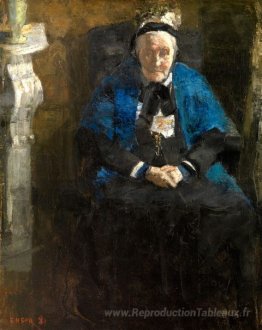 Vieille dame avec châle bleu (la grand-mère de l'artiste)