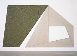 Ellipse vert incliné - cadre gris