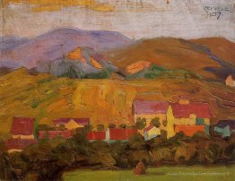 Village avec des montagnes