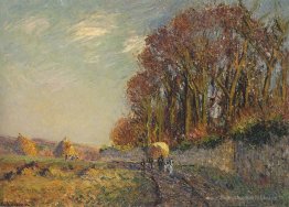 Chariot dans un paysage d'automne
