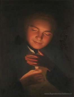 Le frère de l'artiste James, tenant une bougie