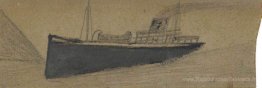 Bateau à vapeur gris
