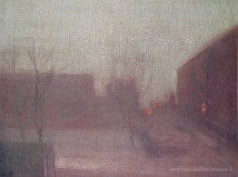 Nocturne Trafalgar Square Chelsea neige