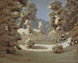 Hiver. Sunlight sur le givre au plateau