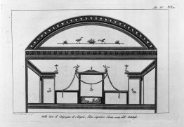 Dans la maison de Pompéi, l'étage inférieur, mur d'une pièce