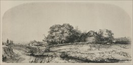 Un paysage arqué avec un troupeau de moutons
