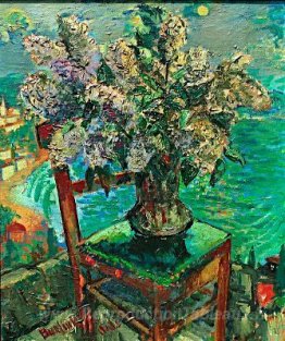 Nature morte avec lilas au bord de la mer