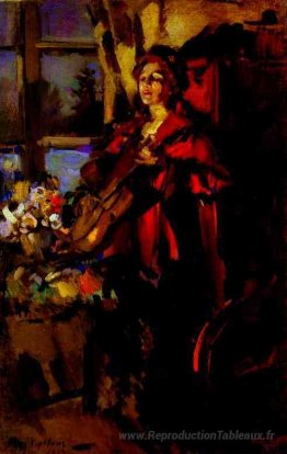 Femme avec de la guitare