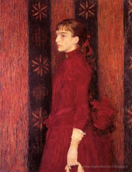 Portrait d'une jeune fille en rouge
