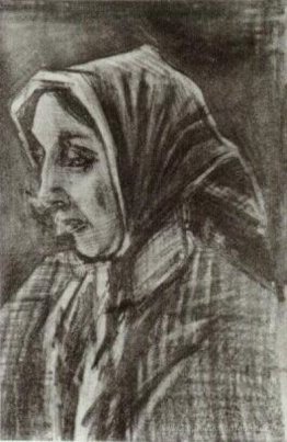 Femme avec châle sur ses cheveux, tête
