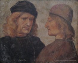 Autoportrait de Luca Signorelli (à gauche)