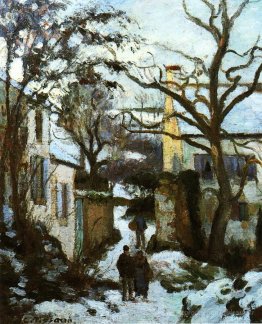 La route de l'Hermitage dans la neige